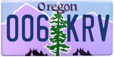 OR license plate 006KRV
