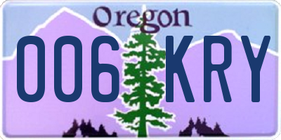 OR license plate 006KRY
