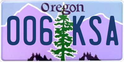 OR license plate 006KSA