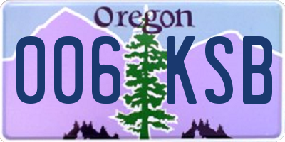 OR license plate 006KSB
