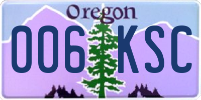 OR license plate 006KSC