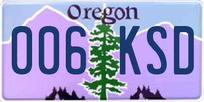 OR license plate 006KSD