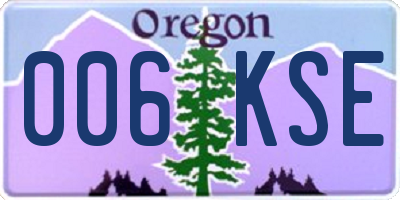 OR license plate 006KSE