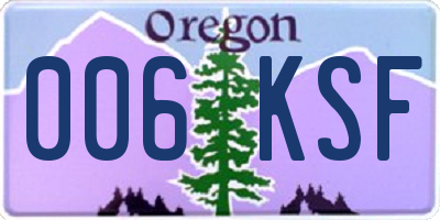 OR license plate 006KSF