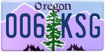 OR license plate 006KSG