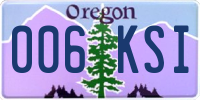 OR license plate 006KSI