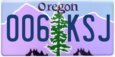 OR license plate 006KSJ