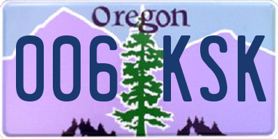 OR license plate 006KSK