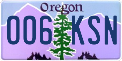 OR license plate 006KSN