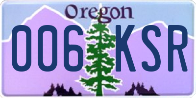 OR license plate 006KSR