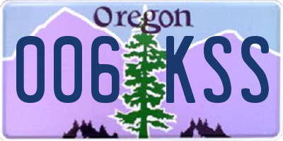 OR license plate 006KSS