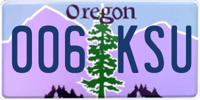 OR license plate 006KSU