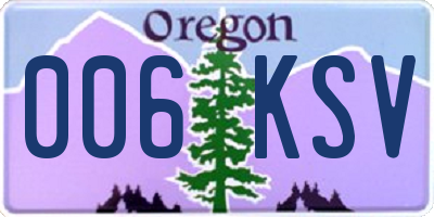 OR license plate 006KSV