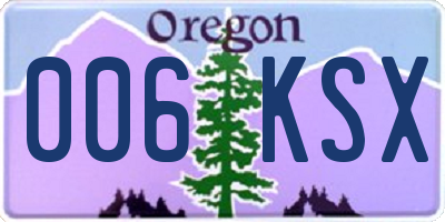 OR license plate 006KSX