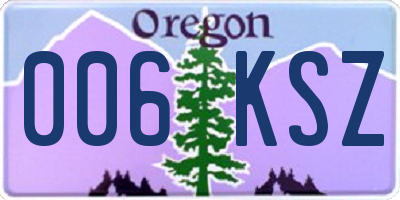 OR license plate 006KSZ