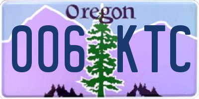 OR license plate 006KTC