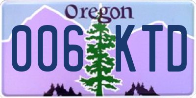 OR license plate 006KTD
