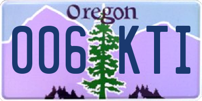 OR license plate 006KTI