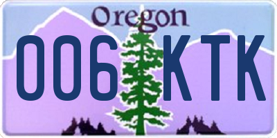 OR license plate 006KTK