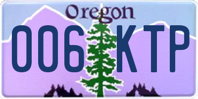 OR license plate 006KTP