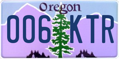 OR license plate 006KTR
