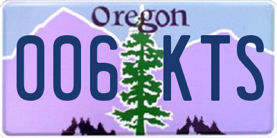 OR license plate 006KTS