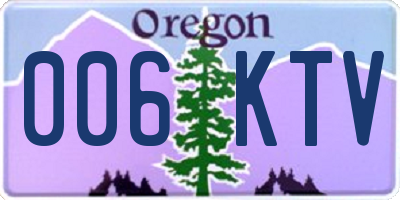 OR license plate 006KTV