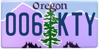 OR license plate 006KTY