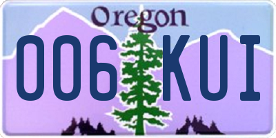OR license plate 006KUI