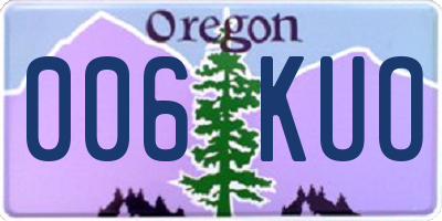 OR license plate 006KUO