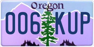 OR license plate 006KUP