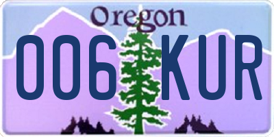 OR license plate 006KUR