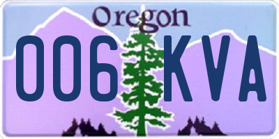 OR license plate 006KVA