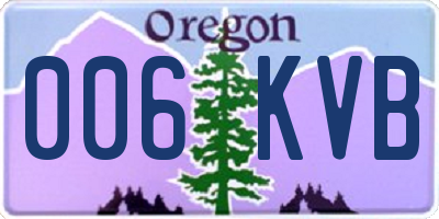 OR license plate 006KVB