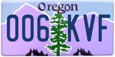OR license plate 006KVF
