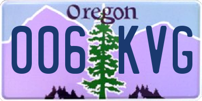 OR license plate 006KVG