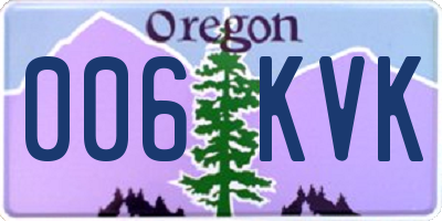 OR license plate 006KVK