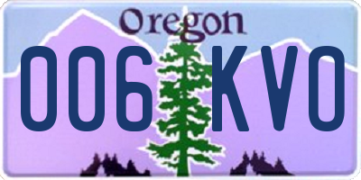 OR license plate 006KVO