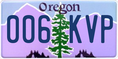 OR license plate 006KVP