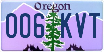 OR license plate 006KVT
