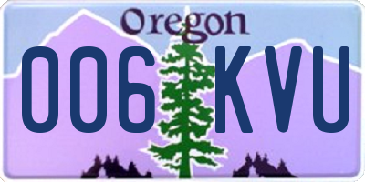 OR license plate 006KVU