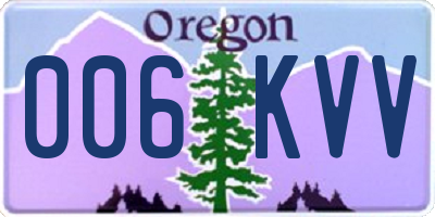 OR license plate 006KVV