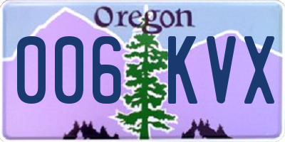 OR license plate 006KVX