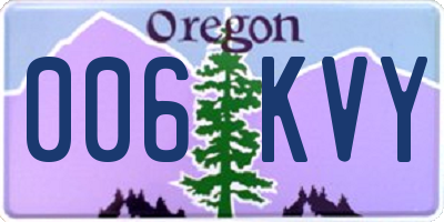 OR license plate 006KVY