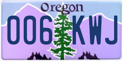 OR license plate 006KWJ