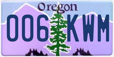 OR license plate 006KWM