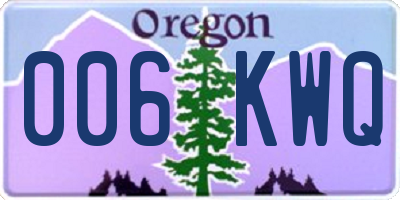 OR license plate 006KWQ