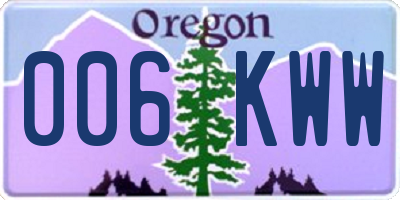 OR license plate 006KWW