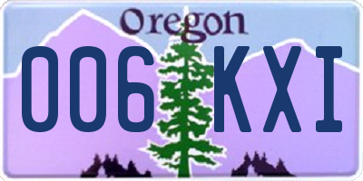 OR license plate 006KXI