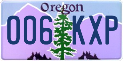OR license plate 006KXP